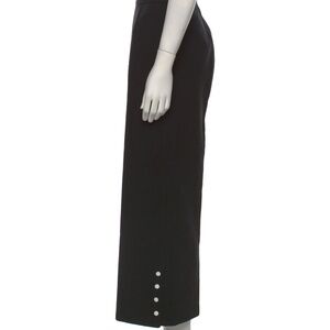 LISA PERRY Ponte Crop Wide Leg Trousers Black Barneys New York Snaps Pants 8 NWT